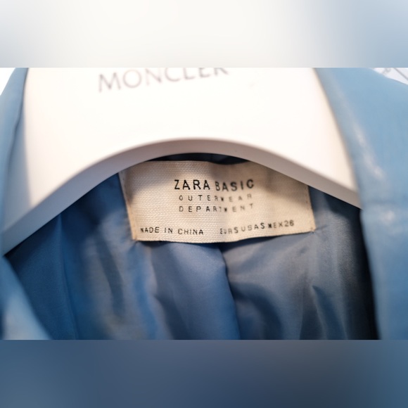 Baby blue Zara jacket fake leather - Picture 2 of 6